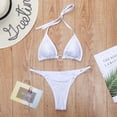 thumbnail image 3 of Women Swimsuits Embroidered Bandeau Boho Chic Bikini Top Bathing Suit,White,M, 3 of 7