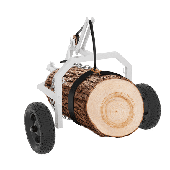 20" Log Skidding Arch & Hauler Kit, 1500 lbs Capacity Log Dolly with Manual Winch, Chain & Strap, Heavy Duty Rust-Resistant Steel Log Carrier for Farm, Firewood & Forestry Transport