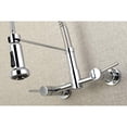 thumbnail image 4 of Kingston Brass GS8181DL Concord 8-Inch Center Set Wall Mount Double Handle Pull Down Kitchen Faucet, Polished Chrome, 4 of 9