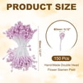 thumbnail image 2 of Uxcell 3mm Double Heads Flower Stamen, 150 Pcs Artificial Flower Pistil Matt for DIY Christmas Decoration, Light Purple, 2 of 6