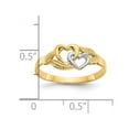 thumbnail image 2 of 10k and White Rhodium Polished 2 Love Hearts Ring Size 6.00 Statement Ring for Women - 1.1 Grams, 2 of 2