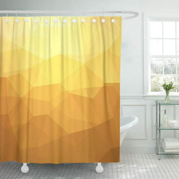 Ksadk Geometric Abstract Yellow, Yellow And Grey Geometric Shower Curtain