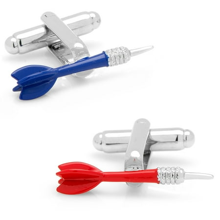 Cufflinks, Inc. Mens Red & Blue Metal Dart Wedding Formal Novelty Cufflinks NEW