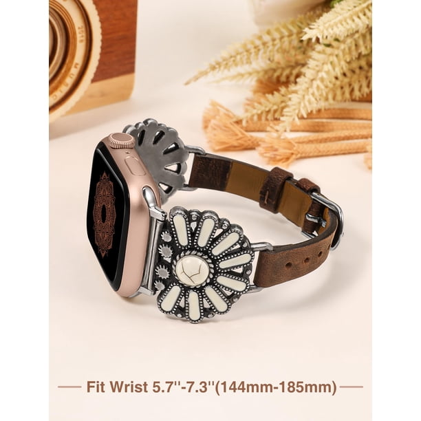 Wearlizer Leather Band Compatible with Apple Watch Band  display picture 2