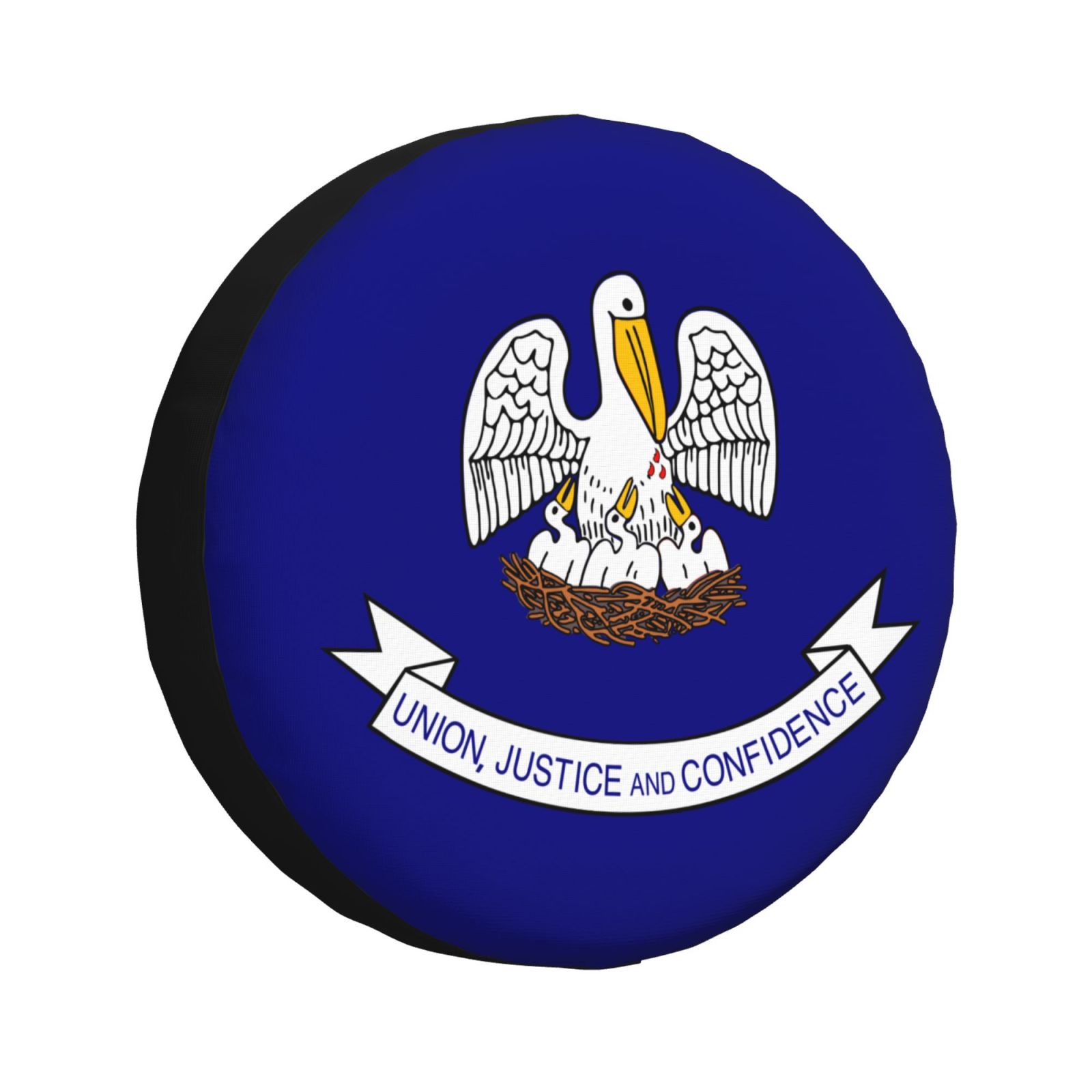 DouZhe Waterproof Spare Tire Cover, Louisiana State Seal Flag Prints