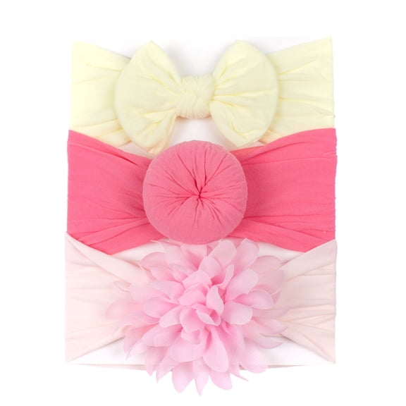 Qopobobo Baby Girl Headbands With Bows Baby Flower Headbands Newborn Baby Bows for Infant Girl Flower Nylon Infant Hair Bows for Newborn Infant Toddler for Kids BG1,One Size