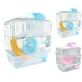 thumbnail image 2 of Plastic Hamster Cage Set 2-Tier Portable Hamster Carrier Plastic Hamster Habitat, 2 of 10