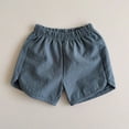thumbnail image 3 of BLTIBY Girls Boys Casual Shorts Toddler Cotton Shorts Summer Lightweight Elastic Waisted Short Pants Blue 1-2 Years, 3 of 8