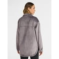 thumbnail image 3 of Avia Women's and Women's Plus Cord Velour Shacket, Sizes XS-4X, 3 of 6