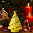 thumbnail image 5 of 6 inch Light Up Tennis Christmas Tree Decor, Fun Decorative Football,Leather Christmas Tree, Tree with a Gold Star, Christmas Table Decorations Figurine Set Perfect for Indoor Desks(Yellow), 5 of 8