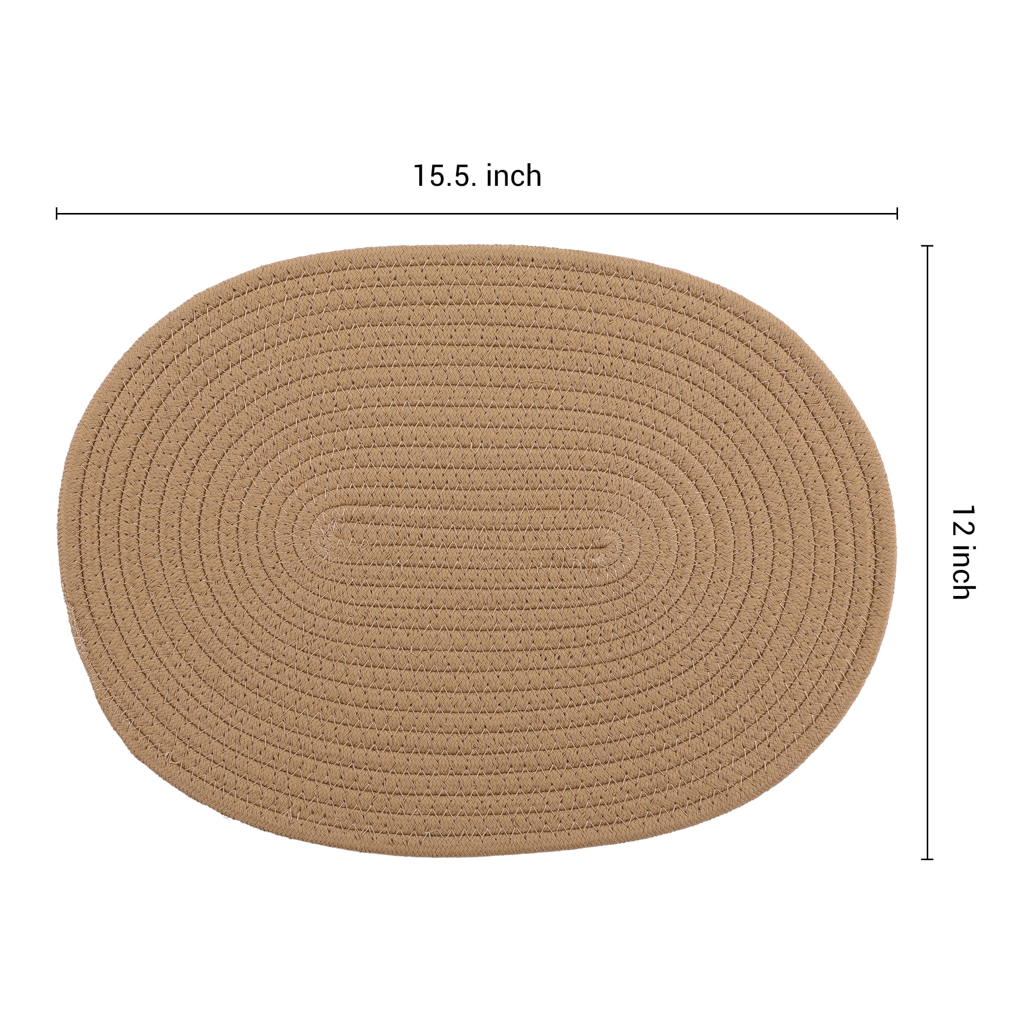 Unique Bargains Set of 4 Cotton Rope Placemats for Dining Table Decor Table Mat Brown