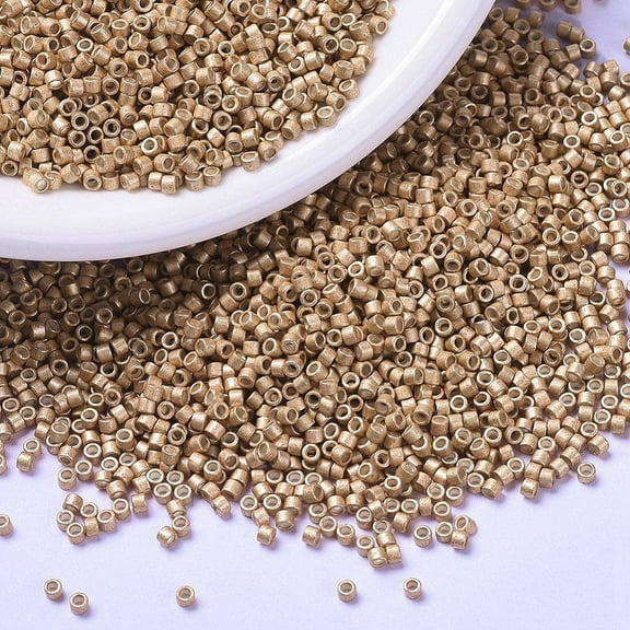10g MIYUKI Delica Beads Cylinder Japanese Seed Beads 11/0 (DB1155) Galvanized Semi-Frosted Muscat 1.3x1.6mm Hole: 0.8mm about 2000pcs/10g