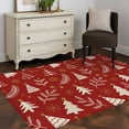 thumbnail image 5 of Christmas Tree Area Rug 4x6 Washable Rug Non Slip Winter Xmas Pine Leaf Snowflake Red Large Area Rug Indoor Floor Carpet for Entryway Bedroom Kitchen Living Room Home Office Dining Room Nursery, 5 of 8