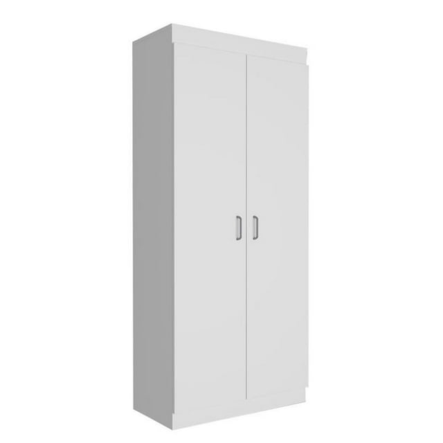 Pemberly Row Armoire de Garde-Manger Moderne à 5 Étagères en Bois Manufacturé Blanc
