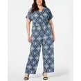 thumbnail image 2 of Style & Co. Womens Plus Printed Surplice Jumpsuit, 2 of 7
