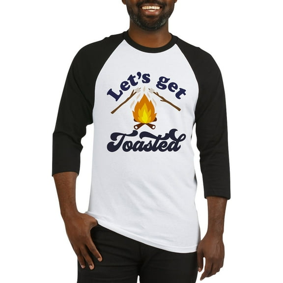 CafePress - LET's GET TOASTED Baseball Jersey - Cotton Baseball Jersey, 3/4 Raglan Sleeve Shirt