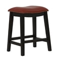 thumbnail image 5 of Poundex F1821 24 in. Kitchen Saddle Counter Stool in Burgundy Red Faux Leather - Set of 2, 5 of 6