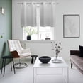 thumbnail image 4 of Gray Striped Kitchen Curtains Small Short 39 Inch Length, Modern Minimalist Vertical Stripes Lines Grommet Top Bedroom Living Room Curtains, Light Filtering Cafe Curtain Drapes 2 Panels Set 55''x39'', 4 of 9