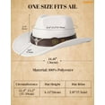 thumbnail image 5 of WHIPPY Western Cowboy Hat for Men Women Adjustable Cowgirl Hat Wide Brim Beach Cowboy Hat, 5 of 6