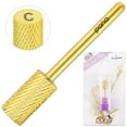 thumbnail image 4 of PANA 1/8" Professional Flat Top Large Barrel Carbide Bit - Nail Drill Bit for Manicure Pedicure Tools Dremel Machine - Gold, Coarse Grit, 4 of 9