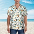 thumbnail image 4 of Daiia Cartoon Dinosaur Hawaiian Shirt for Men Gentle Cotton Regular Short Sleeve Casual-Small, 4 of 9