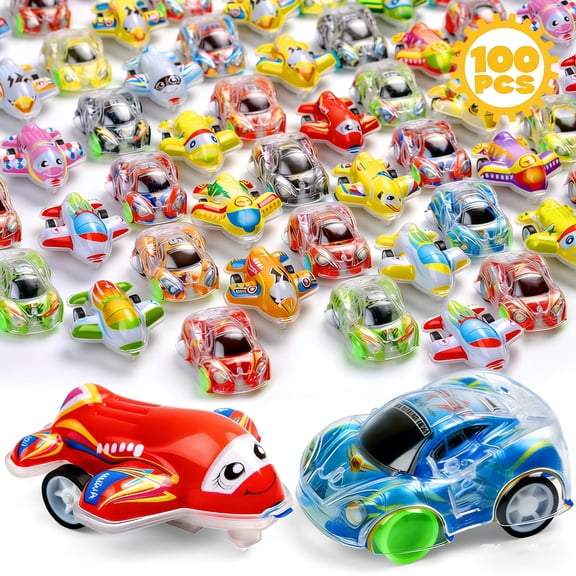 100 Pieces Toy Cars Mini Pull Back Cars, Kids Party Favors, Small Racing Cars Carnival Prizes Classroom Rewards, Pinata Christmas Gift Bag Fillers Birthday Toys for Boys Girls