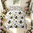thumbnail image 2 of Erosebridal Cute Bug Bee Quilt King,Transitional Sunflower Floral King Coverlet Set,Black Silver,3 Pieces,1 Bedspread and 2 Pillowcases, 2 of 7