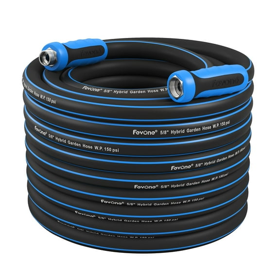Fevone 105 ft Garden Hose, 2-Year Warranty Offered by Manufacturer, Kink Resistant, Heavy Duty Water Hose, Solid Aluminum Fittings, 3/4 " GHT, 5/8" ID, 600 Psi (GH8)
