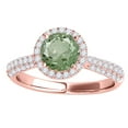 thumbnail image 2 of Aonejewelry 1.20 Ct. Ttw Diamond and Round Shaped Green Amethyst Ring in 10K Rose Gold, 2 of 4