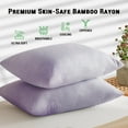 thumbnail image 4 of GOGREEN Waterproof Pillow Protectors with Zipper - King Size Cooling Bamboo Rayon Pillow Case Cover, Bed Bug Pillow Cover, Zippered Plastic Pillowcase (2 Packs, King 20"x36"), 4 of 8