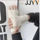 thumbnail image 2 of Guantes Sin Dedo Punto Tejidos Calidos Lana Mitones Tejidos, 2 of 3