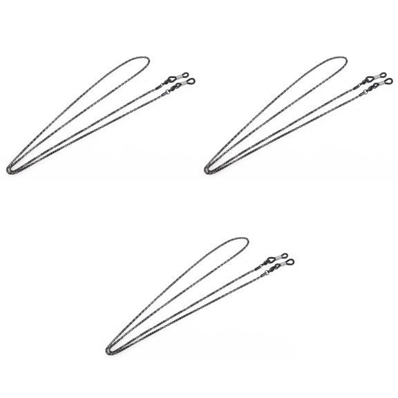 MERRYHAPY cate Black Stainless Steel Eyeglass Chain Adjustable 3Pcs