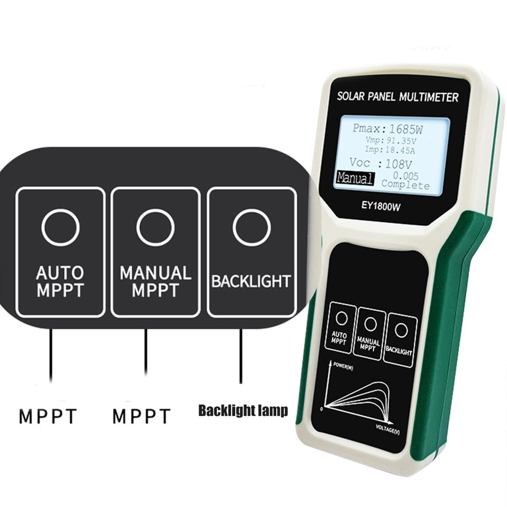 Solars Panel Multimeter Tester MPPT Photovoltaic Analyzers 5 1800W 20 120V 0 60A With LCD Display And Auto Detection