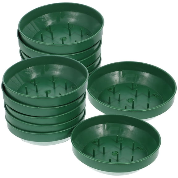 HOOWIFFY Green Plastic Flower Arrangement Plates 5.7 x 5.7 x 1.6 Inches Floral Craft Supplies for Decorations and Home Decor