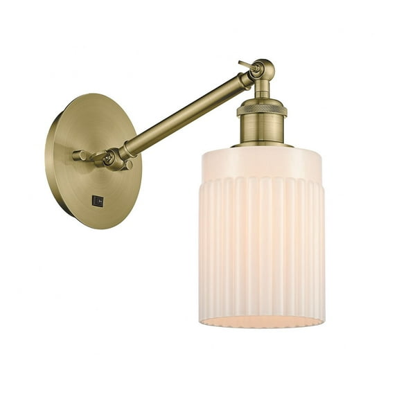 317-1W-AB-G341-LED-Innovations Lighting-Caledonia - 1 Light Wall Sconce In Industrial Style-11.38 Inches Tall and 5.3 Inches Wide Antique Brass Matte