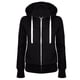 thumbnail image 1 of ¡Ahorra en liquidación! Sudadera deportiva Umfun para mujer, informal, ajustada, con cremallera, de forro polar, color negro, talla L, 1 of 2