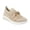 Beige, variant on Women's Slip-On Sneakers Breathable Mesh Wedge Flats with Metal Chain Decoration for Casual Daily Wear Beige