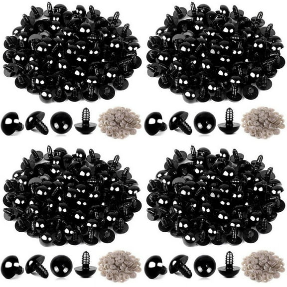 NEW 400PCS Plastic Safety Crochet Eyes Bulk with Washers for Crafts (0.24Inch/6mm)