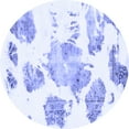 thumbnail image 1 of Ahgly Company Indoor Round Abstract Blue Modern Area Rugs, 3' Round, 1 of 4