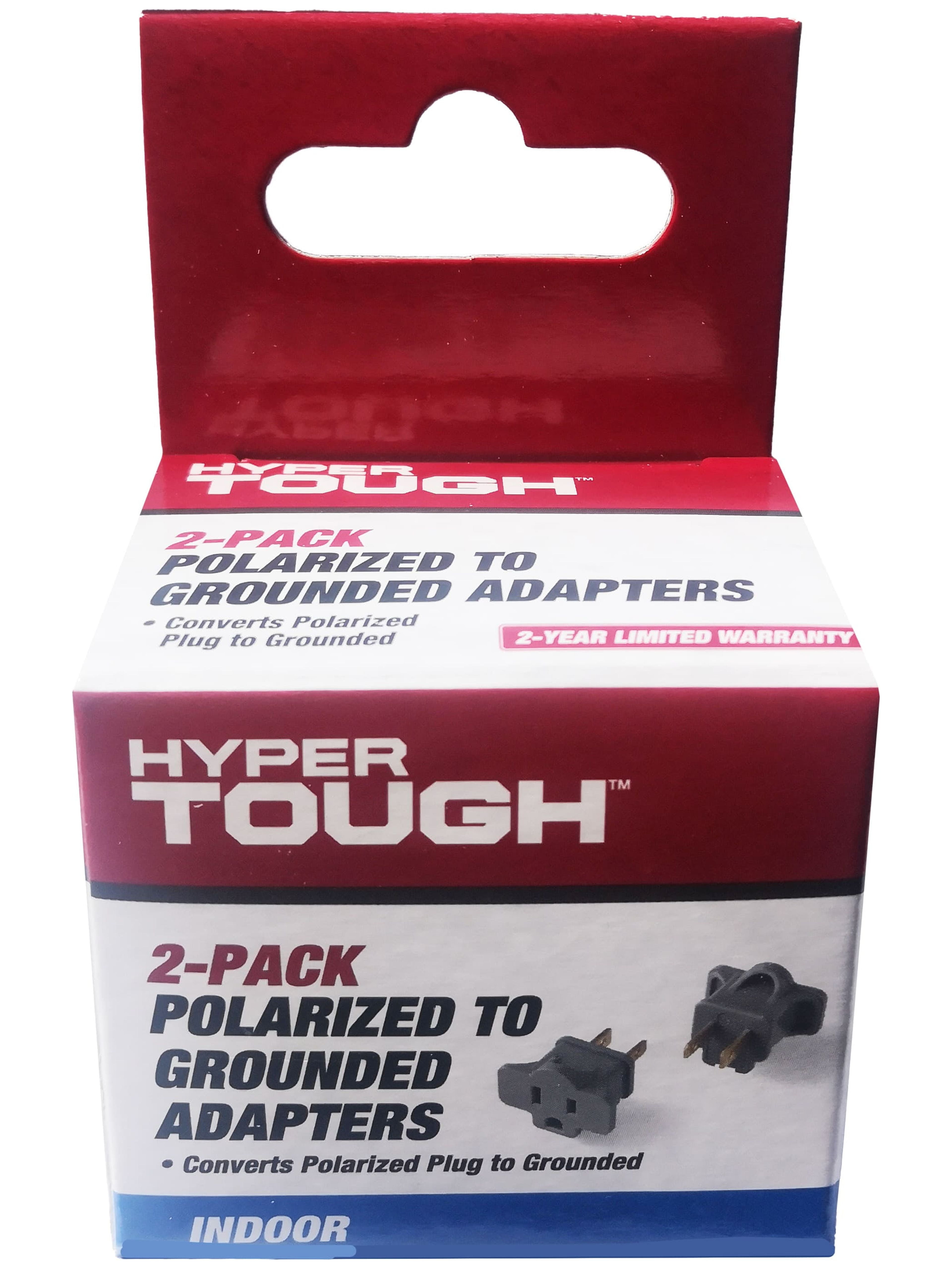 (3 pack) Hyper Tough 2-Pack Polarized Grounded Gray Indoor Adapter, 15 amps