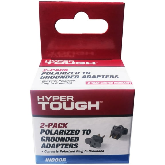 Hyper Tough 2-Pack Polarized Grounded Gray Indoor Adapter, 15 amps