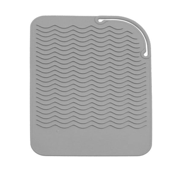 Qarigey Bolsa de alfombrilla resistente al calor de silicona para rizador de pelo, alisador de pelo multifunción, alfombrilla de silicona para plancha Cuidado del cabello gris Qarigey CE000433-01