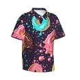 thumbnail image 2 of Bixox Men's Hawaiian Shirts Men's Donuts1 Print Short-Sleeve Shirt-Small, 2 of 8