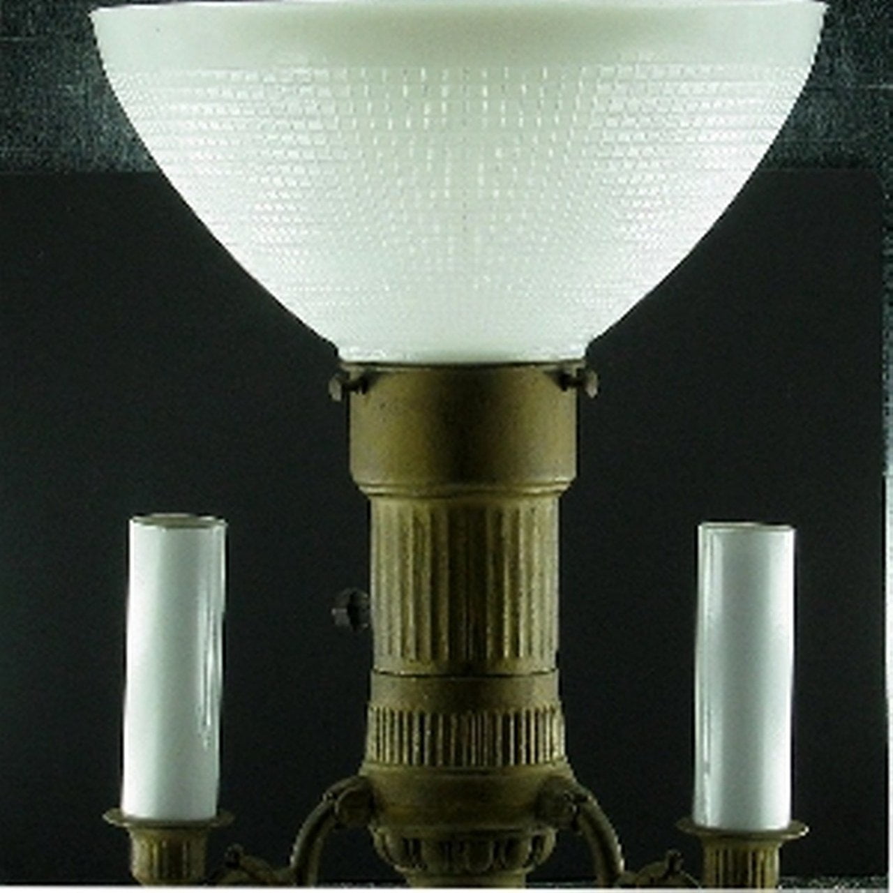 Milk Glass IES Reflector Waffle Pendant Textured Diffuser Lamp Shade 
