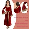 thumbnail image 3 of Alvivi Kids Girls Renaissance Vintage Dress Gothic Medieval Costume Maxi Dresses Cosplay Halloween Costume Red 16, 3 of 7