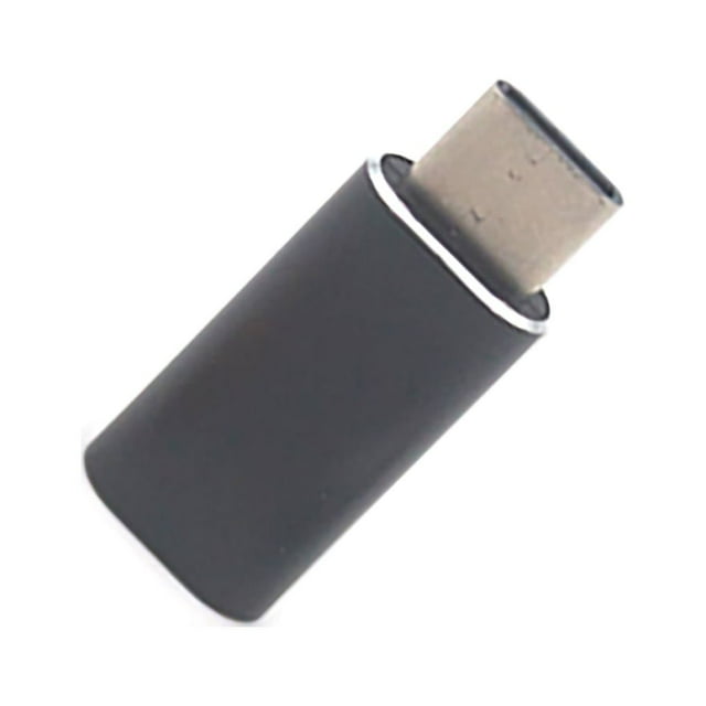 crativent Cell Phone for Jack Adapter Charging Aluminum Alloy Silver Gold Black Converter Mini Data Line Splitter Plug Connector Black 1Set