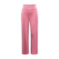 thumbnail image 4 of Slacks for Women Spring Summer Elastic High Waist Straight Leg Loose Fit Business Casual Work Pants with Pockets, 4 of 4