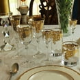 thumbnail image 4 of Elegant and Modern Embellished 24K Gold Crystal Glassware for Hosting Parties and Events - 7 oz, White Wine Goblets, Set of 4, 4 of 5