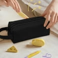 thumbnail image 4 of AuroraX Fabric Pencil Pouch with Handle,Large Capacity Pencil Case,Black Pen Bag, 4 of 5