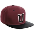 thumbnail image 1 of Daxton Classic Snapback Hat Custom A to Z Initial Varsity Letters, Burgundy Black Hat White Black Letter U, 1 of 2